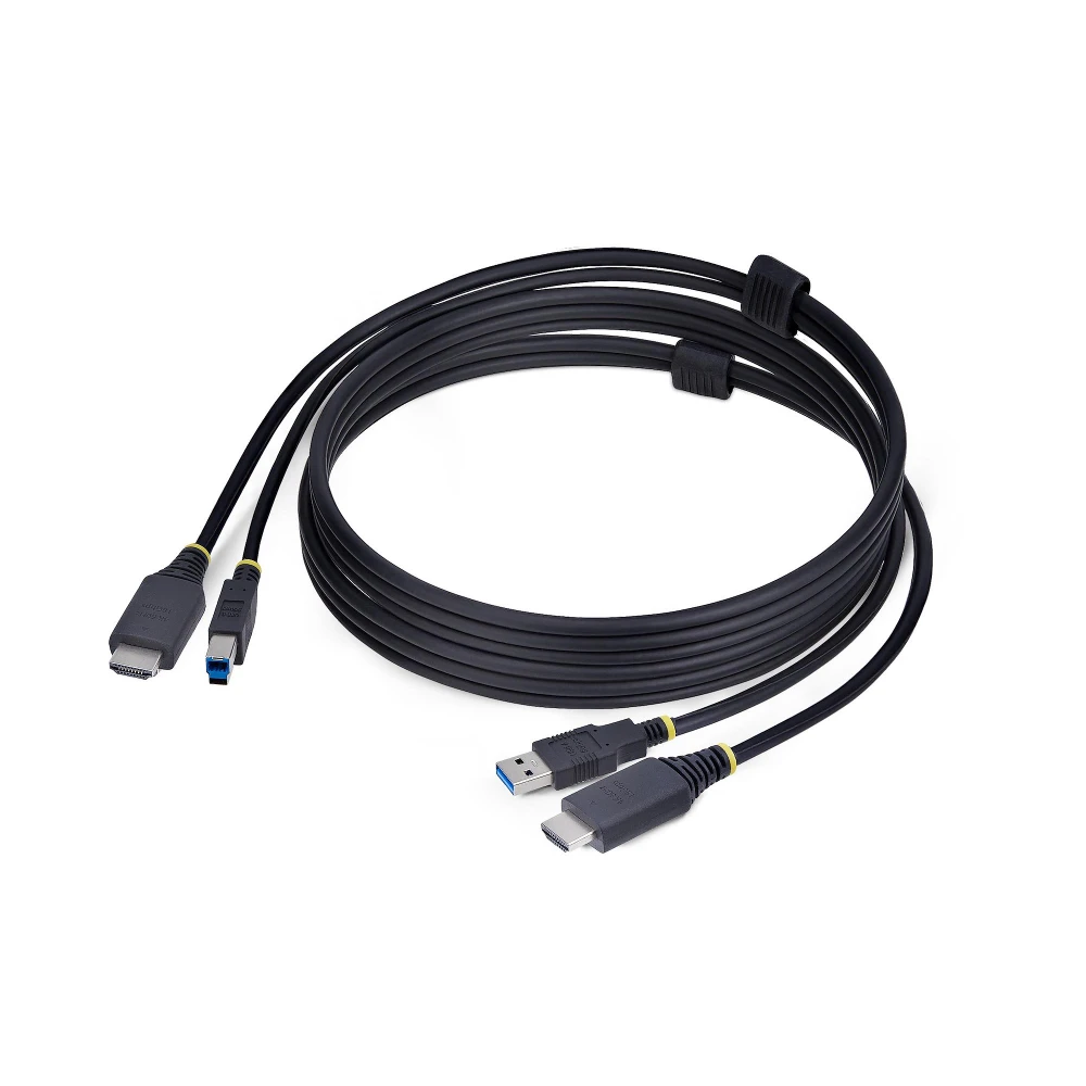 StarTech.com 6ft (1.8m) HDMI and USB 5Gbps KVM Cable, 4K 60Hz, HDMI 2.0 and USB Combo Cable for KVM Switches, 1.8 m, USB, USB, HDMI, Black, HDMI + USB 3.2 Gen 1 Type-A