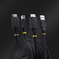 StarTech.com 6ft (1.8m) HDMI and USB 5Gbps KVM Cable, 4K 60Hz, HDMI 2.0 and USB Combo Cable for KVM Switches, 1.8 m, USB, USB, HDMI, Black, HDMI + USB 3.2 Gen 1 Type-A