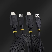 StarTech.com 10ft (3m) HDMI and USB 5Gbps KVM Cable, 4K 60Hz, HDMI 2.0 and USB Combo Cable for KVM Switches, 3.1 m, USB, USB, HDMI, Black, HDMI + USB 3.2 Gen 1 Type-A