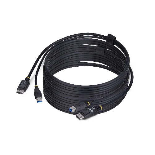 StarTech.com 10ft (3m) DisplayPort and USB 5Gbps KVM Cable, 4K 60Hz, Universally Compatible DP 1.2/USB 3.0 Combo Cable for KVM Switches, 3.1 m, USB, USB, HDMI, Black, DisplayPort + USB 3.2 Gen 1 Type-A