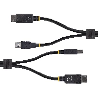 StarTech.com 10ft (3m) DisplayPort and USB 5Gbps KVM Cable, 4K 60Hz, Universally Compatible DP 1.2/USB 3.0 Combo Cable for KVM Switches, 3.1 m, USB, USB, HDMI, Black, DisplayPort + USB 3.2 Gen 1 Type-A