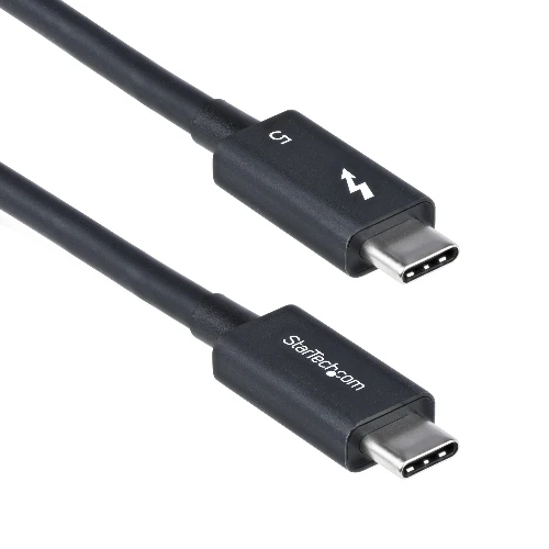 StarTech.com 3ft (1m) Thunderbolt 5 Cable, 80Gbps/Up to 120Gbps, 240W PD, 8K 60Hz, Certified Thunderbolt Cable - Compatible w/Thunderbolt 4/USB4/USB-C, Male, Male, 1 m, Black, Nickel, 80 Gbit/s