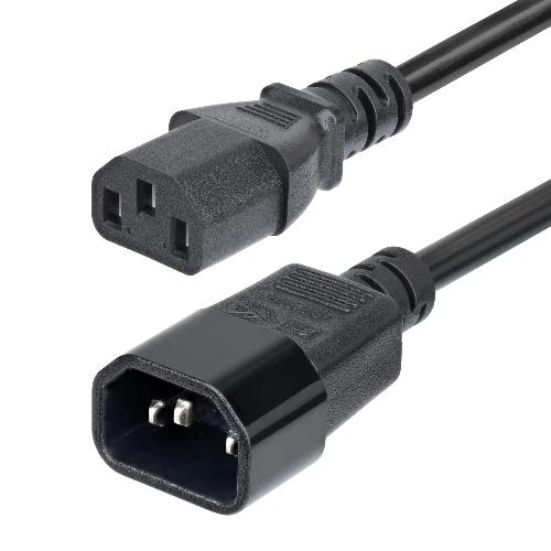 StarTech.com 4.5m (15ft) Power Extension Cord, C14 to C13 PDU Power Cord, 15A 250V, 14AWG, AC Power Cable for PDU/Power Supply, KEMA-KEUR Certified, 4.57 m, C14 coupler, C13 coupler, SJT, 250 V, 15 A