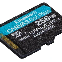 Kingston Technology 256GB microSDXC Canvas Go Plus Gen4 200MB/s A2 U3 V30 Card + Adapter, 256 GB, MicroSD, Class 10, UHS-I, 200 MB/s, 160 MB/s