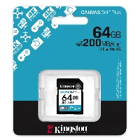 Kingston Technology Canvas Go Plus 64GB SDXC Canvas Go Plus Gen4 200MB/s C10 UHS-I U3 V30, 64 GB, SDXC, Class 10, UHS-I, 200 MB/s, 100 MB/s