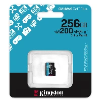 Kingston Technology 256GB microSDXC Canvas Go Plus Gen4 200R A2 U3 Single Pack w/o ADP, 256 GB, MicroSD, Class 10, UHS-I, 200 MB/s, 160 MB/s
