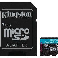 Kingston Technology 512GB microSDXC Canvas Go Plus Gen4 200MB/s A2 U3 V30 Card + Adapter, 512 GB, MicroSD, Class 10, UHS-I, 200 MB/s, 160 MB/s