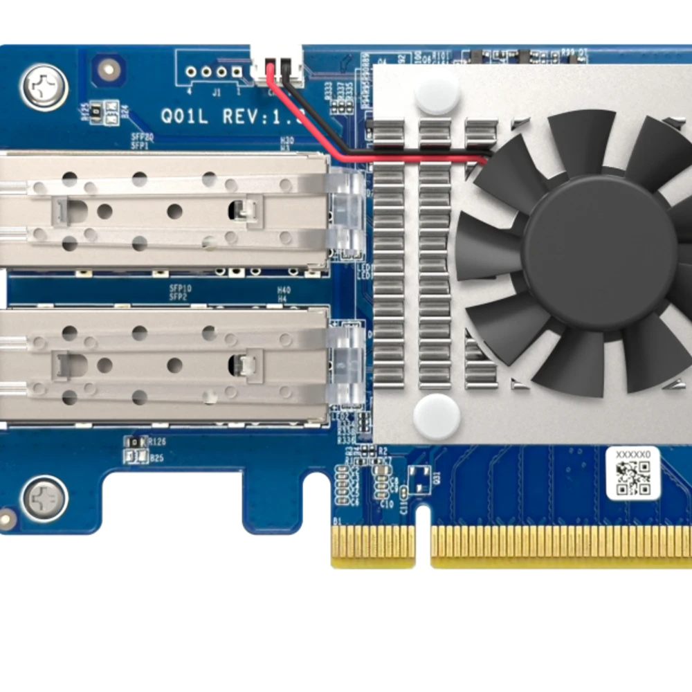 QNAP Dual-port, 10GbE SFP+ network expansion card, Internal, Wired, PCI Express, Fiber, 10 Mbit/s, Multicolour