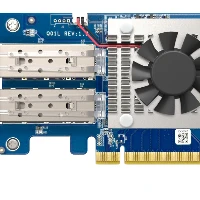 QNAP Dual-port, 10GbE SFP+ network expansion card, Internal, Wired, PCI Express, Fiber, 10 Mbit/s, Multicolour