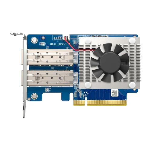 QNAP Dual-port, 10GbE SFP+ network expansion card, Internal, Wired, PCI Express, Fiber, 10 Mbit/s, Multicolour