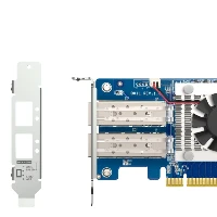 QNAP Dual-port, 10GbE SFP+ network expansion card, Internal, Wired, PCI Express, Fiber, 10 Mbit/s, Multicolour