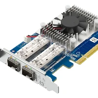 QNAP Dual-port, 10GbE SFP+ network expansion card, Internal, Wired, PCI Express, Fiber, 10 Mbit/s, Multicolour