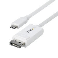 StarTech.com 6ft (2m) USB-C to DisplayPort 1.2 Cable, Bidirectional, 4K 60Hz, White Video Adapter Cord for Apple MacBook Pro / Air M1 M2 M3 M4, Mac Mini / Studio, Thunderbolt Compatible, 1.9 m, DisplayPort, USB Type-C, Male, Male, Straight