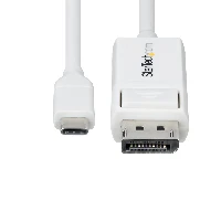 StarTech.com 6ft (2m) USB-C to DisplayPort 1.2 Cable, Bidirectional, 4K 60Hz, White Video Adapter Cord for Apple MacBook Pro / Air M1 M2 M3 M4, Mac Mini / Studio, Thunderbolt Compatible, 1.9 m, DisplayPort, USB Type-C, Male, Male, Straight