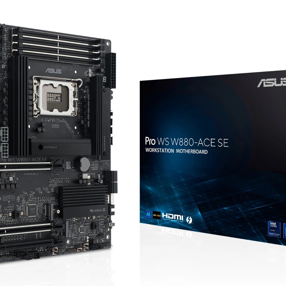 ASUS PRO WS W880-ACE SE, Intel, LGA 1851 (Socket V1), Intel Core Ultra (Series 2), Intel LGA1851, DDR5-SDRAM, 256 GB