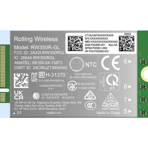 HP 4G LTE-Advanced Pro Cat19 WWAN, Internal, Wireless, WWAN