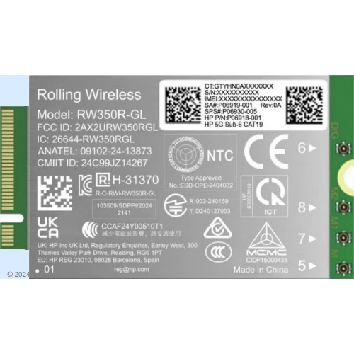HP 5G Sub-6 WWAN, Internal, Wireless, WWAN