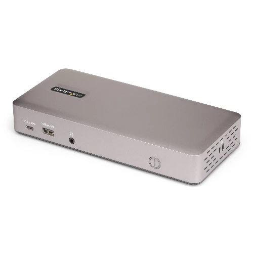 StarTech.com Triple-Monitor USB4 Docking Station, 4K 60Hz HDMI or DisplayPort, 100W Laptop Charging, 2.5GbE, USB-C Multi-Monitor Dock, Driverless, Wired, USB4, 3.5 mm, 10,100,1000,2500 Mbit/s, Grey, 40 Gbit/s