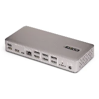 StarTech.com Triple-Monitor USB4 Docking Station, 4K 60Hz HDMI or DisplayPort, 100W Laptop Charging, 2.5GbE, USB-C Multi-Monitor Dock, Driverless, Wired, USB4, 3.5 mm, 10,100,1000,2500 Mbit/s, Grey, 40 Gbit/s