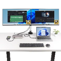 StarTech.com Triple-Monitor USB4 Docking Station, 4K 60Hz HDMI or DisplayPort, 100W Laptop Charging, 2.5GbE, USB-C Multi-Monitor Dock, Driverless, Wired, USB4, 3.5 mm, 10,100,1000,2500 Mbit/s, Grey, 40 Gbit/s