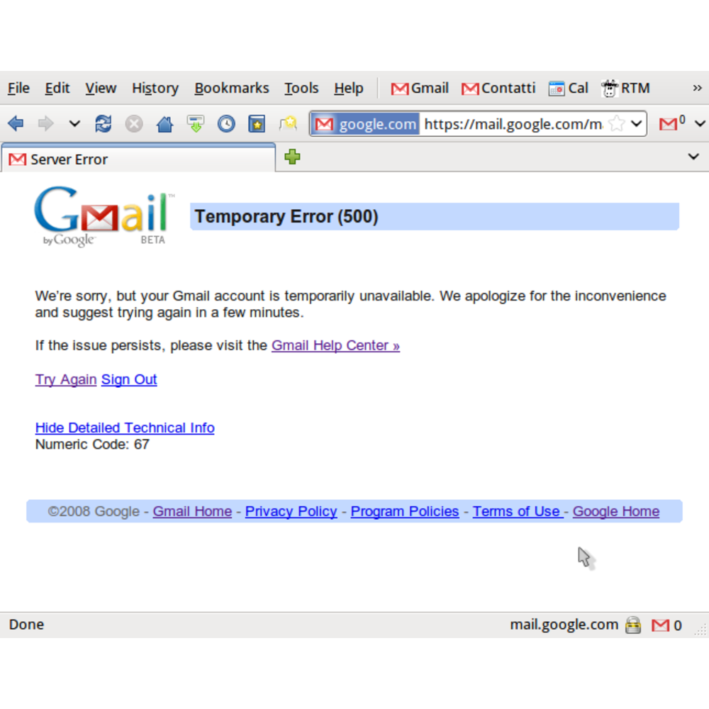 Gmail Down