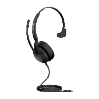 Jabra Evolve2 50 MS Mono - Cuffie con microfono - on-ear - Bluetooth - senza fili - eliminazione rumore attivata - USB-C - nero - Zoom Certificato, Certificato per i team Microsoft, Cisco Webex Certified, Certificato Alcatel-Lucent, Certificato Unify, Cer