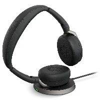Jabra Evolve2 65 Flex UC Stereo - Cuffie con microfono - on-ear - Bluetooth - senza fili - eliminazione rumore attivata - USB-A - nero - con wireless charging pad - Ottimizzato per UC