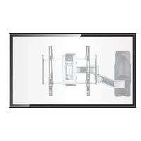 StarTech.com Articulating TV Wall Mount, VESA Wall Mount Supports 65 inch/99lb/Flat/Curved TVs, Retractable Low Profile Wall Mount TV Bracket, Adjustable Corner TV Wall Mount, Swivel/Rotation/Tilt (TV-WALL-MOUNT-65FS) - Kit montaggio (montaggio a muro, 2