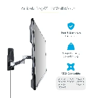 StarTech.com Articulating TV Wall Mount, VESA Wall Mount Supports 65 inch/99lb/Flat/Curved TVs, Retractable Low Profile Wall Mount TV Bracket, Adjustable Corner TV Wall Mount, Swivel/Rotation/Tilt (TV-WALL-MOUNT-65FS) - Kit montaggio (montaggio a muro, 2