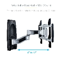 StarTech.com Articulating TV Wall Mount, VESA Wall Mount Supports 65 inch/99lb/Flat/Curved TVs, Retractable Low Profile Wall Mount TV Bracket, Adjustable Corner TV Wall Mount, Swivel/Rotation/Tilt (TV-WALL-MOUNT-65FS) - Kit montaggio (montaggio a muro, 2