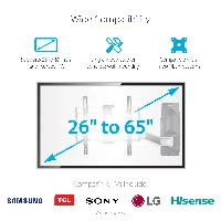 StarTech.com Articulating TV Wall Mount, VESA Wall Mount Supports 65 inch/99lb/Flat/Curved TVs, Retractable Low Profile Wall Mount TV Bracket, Adjustable Corner TV Wall Mount, Swivel/Rotation/Tilt (TV-WALL-MOUNT-65FS) - Kit montaggio (montaggio a muro, 2