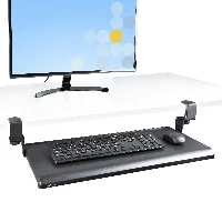 StarTech.com Under-Desk Keyboard Tray, Clamp-on Keyboard Holder, Supports up to 12kg (26.5lb), Sliding Keyboard and Mouse Drawer with C-Clamps, Height Adjustable Keyboard Tray - Black - Ergonomic Keyboard Tray (KEYBOARD-TRAY-CLAMP1) - Keyboard tray - mont