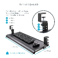 StarTech.com Under-Desk Keyboard Tray, Clamp-on Keyboard Holder, Supports up to 12kg (26.5lb), Sliding Keyboard and Mouse Drawer with C-Clamps, Height Adjustable Keyboard Tray - Black - Ergonomic Keyboard Tray (KEYBOARD-TRAY-CLAMP1) - Keyboard tray - mont