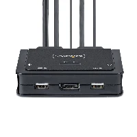 StarTech.com 2-Port USB-C Cable KVM Switch, 4K 60Hz DisplayPort Output, Compact KVM with 4ft/1.2m USB Type-C/Audio Integrated Cables, Bus Powered - Remote Push-Button/Hotkey Switching (C2-D46-UC2-CBL-KVM) - Switch KVM / audio - compatto - 2 x KVM / audio