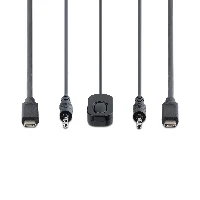 StarTech.com 2-Port USB-C Cable KVM Switch, 4K 60Hz DisplayPort Output, Compact KVM with 4ft/1.2m USB Type-C/Audio Integrated Cables, Bus Powered - Remote Push-Button/Hotkey Switching (C2-D46-UC2-CBL-KVM) - Switch KVM / audio - compatto - 2 x KVM / audio