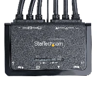 StarTech.com 2-Port Dual-Monitor HDMI Cable KVM Switch, 4K 60Hz, Compact KVM with 5ft/1.5m USB-A/HDMI/Audio Integrated Cables, Bus Powered - Remote Push Button/Hotkey Switching (C2-DH46-UA2-CBL-KVM) - Switch KVM / audio / USB - compatto - 2 x KVM / audio