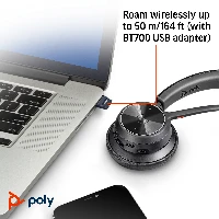 HP Poly Voyager 4310 Microsoft Teams Certified USB-C Headset +BT700 dongle, Wired & Wireless, Office/Call center, 20 - 20000 Hz, Headset, Black