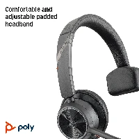 HP Poly Voyager 4310 Microsoft Teams Certified USB-C Headset +BT700 dongle, Wired & Wireless, Office/Call center, 20 - 20000 Hz, Headset, Black