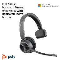 HP Poly Voyager 4310 Microsoft Teams Certified USB-C Headset +BT700 dongle, Wired & Wireless, Office/Call center, 20 - 20000 Hz, Headset, Black