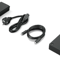 Lenovo 40B50090IT, Wired, USB 3.2 Gen 1 (3.1 Gen 1) Type-C, 3.5 mm, 100,1000 Mbit/s, Black, 4K Ultra HD