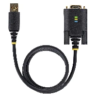 StarTech.com 3ft (1m) USB to Serial Adapter Cable, COM Retention, Interchangeable Screws/Nuts, USB-A to DB9 RS232, FTDI IC, ESD Protection, Windows/macOS/Linux, Black, 1 m, USB Type-A, RS-232, Male, Male