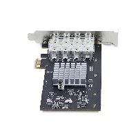 StarTech.com 4-Port GbE SFP Network Card, PCIe 2.0 x2 (x4, x8, x16 Compatible), Intel I350-AM4 4x 1GbE Controller, 1000BASE Copper/Fiber Optic, Desktop/Server Quad-Port Gigabit Ethernet NIC - Windows & Linux, Internal, Wired, PCI Express, Fiber, 1000 Mbit/s, Black