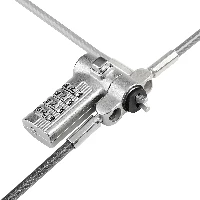 StarTech.com Universal Laptop Lock 6.6ft (2m), Security Cable For Notebook Compatible With Noble Wedge/Nano/K-Slot Keyless Combination Locking Cable, Anti-Theft Cut-Resistant Steel Cable, 2 m, Kensington, Combination lock, Carbon steel, Black, Silver