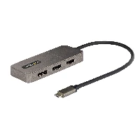 StarTech.com 3-Port USB-C Multi-Monitor Adapter, USB Type-C to 3x DisplayPort 1.4 MST Hub, Triple 4K 60Hz DP Laptop Display Extender / Splitter, HDR, Extra-Long Built-In Cable - Windows Only, USB Type-C, DisplayPort output, 4096 x 2160 pixels