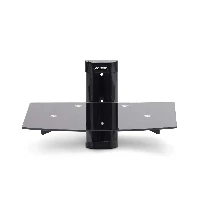 StarTech.com Floating Wall-Mounted AV Shelf, Adjustable Height Shelf For Under TV, Organize A/V Equipment On Black Tempered Glass Shelf, Black, Tempered glass, 7 kg, Aluminium, Plastic, Steel, Wall, 1 shelves