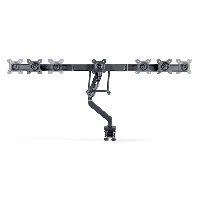 StarTech.com Crossbar Triple Monitor Desk Mount For Up To Three 27in Screens, VESA 75x75/100x100, Tool-Less Arm Adjustments, C-Clamp/Grommet, Spring-Assisted Arm, Clamp/Grommet, 18 kg, 43.2 cm (17