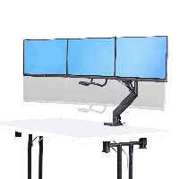 StarTech.com Crossbar Triple Monitor Desk Mount For Up To Three 27in Screens, VESA 75x75/100x100, Tool-Less Arm Adjustments, C-Clamp/Grommet, Spring-Assisted Arm, Clamp/Grommet, 18 kg, 43.2 cm (17
