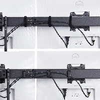 StarTech.com Crossbar Triple Monitor Desk Mount For Up To Three 27in Screens, VESA 75x75/100x100, Tool-Less Arm Adjustments, C-Clamp/Grommet, Spring-Assisted Arm, Clamp/Grommet, 18 kg, 43.2 cm (17