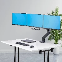 StarTech.com Crossbar Triple Monitor Desk Mount For Up To Three 27in Screens, VESA 75x75/100x100, Tool-Less Arm Adjustments, C-Clamp/Grommet, Spring-Assisted Arm, Clamp/Grommet, 18 kg, 43.2 cm (17
