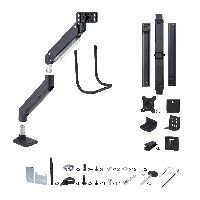 StarTech.com Crossbar Triple Monitor Desk Mount For Up To Three 27in Screens, VESA 75x75/100x100, Tool-Less Arm Adjustments, C-Clamp/Grommet, Spring-Assisted Arm, Clamp/Grommet, 18 kg, 43.2 cm (17